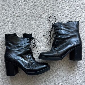 Black Leather Ankle Boots